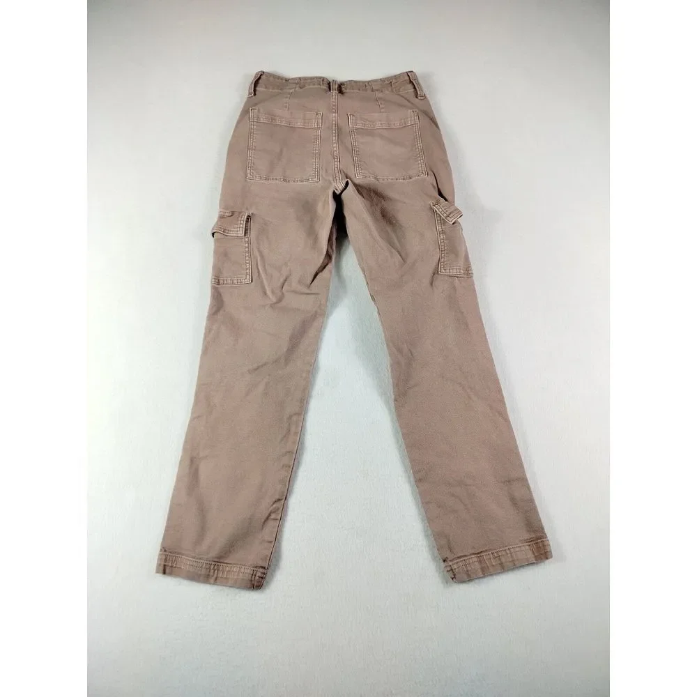 Universal Thread Cargo Jeans Women 2 Red Y2K Classiccore Normcore High Rise Slim